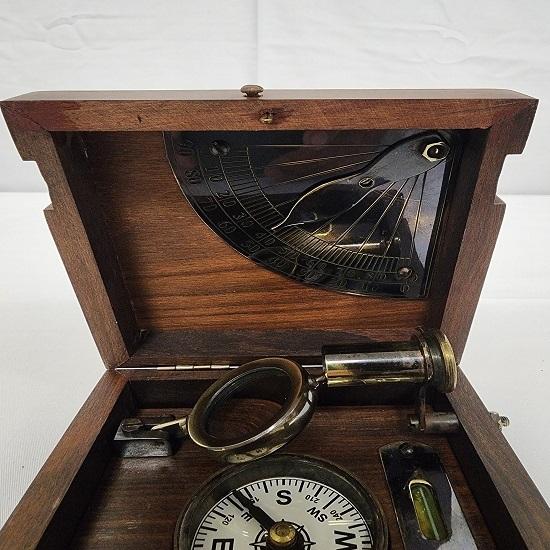 T. Cooke & Sons Brass Marine Master Box Компас, уровень, телескоп, клинометр