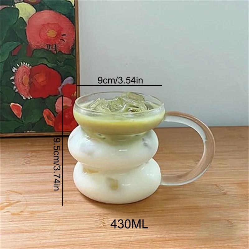 Ins Style Irregular Transparent Glass Cup Heat Resistant Coffee Mug Summer Drinks Beer Juice Milk Water Cup Cocktail Glass Cups