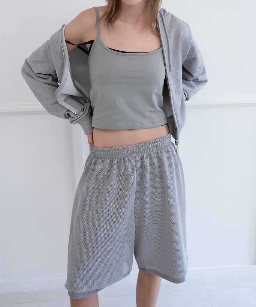 Nuacle Mesh Bermuda Pants_Grey