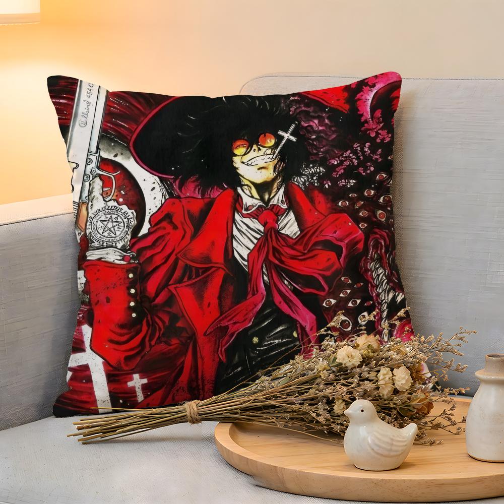 Cushion Cover Linen SkinFriendly Soft Decorative Case for Sofa Home Decor Anime Cool Hot HHellsings Pillow cover