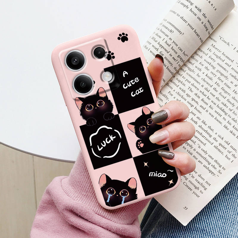 Cartoon Case For Redmi 13C 4G 5G 13R Note 13 Pro Redmi13 Note13R Poco C65 M6 Pro X6 PocoM6 Cute Cat Cover Soft Bumper Couple