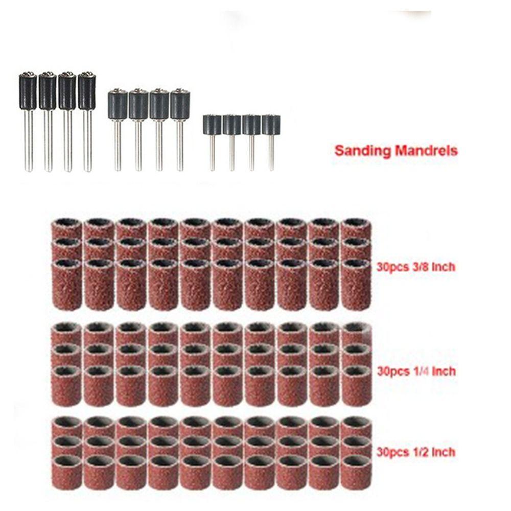102 шт. Набор гравировальных шлифовальных барабанов Шлифовальные оправки Шлифовальные кольца Шлифовальные ленты Деревообработка