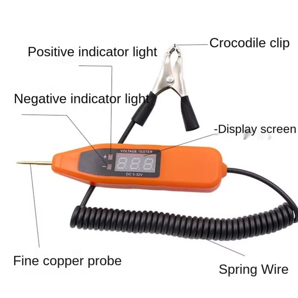 Car Electrician Probe Machine Car Tools Electric Tester 5V/24V/32V Dca Voltage Detector AC Voltage Indicator Voltage Test Pen