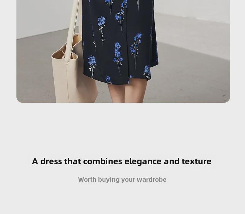 Женское шелковое платье с V-образным вырезом - Коллекция Весна/Лето 2025, с короткими рукавами, на подкладке из двойного крепа, 100% шелк тутового дерева.