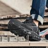 Fashion Air Cushion Safety Shoes Men Steel Toe Sneakers Rotated Button Stab-Proof Anti-smash Men's Work Safety Boots Man Work Shoes