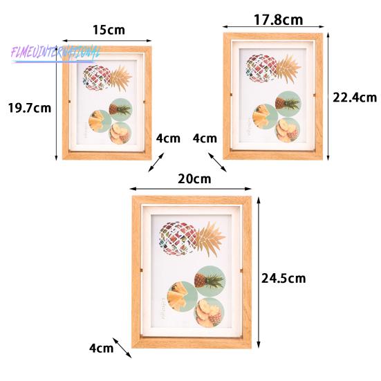 Вращающаяся фоторамка со стеклянной крышкой — сменная, изысканный вертикальный/горизонтальный настольный дисплей в деревенском стиле, двусторонняя фоторамка в скандинавском стиле