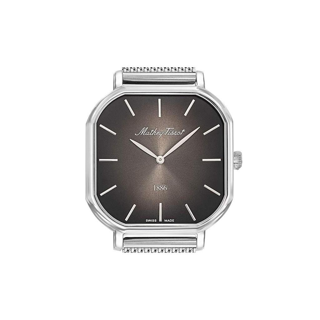 Mathey-Tissot Мужские часы Monsoon Square из нержавеющей стали с черным циферблатом, кварцевые H7917AN