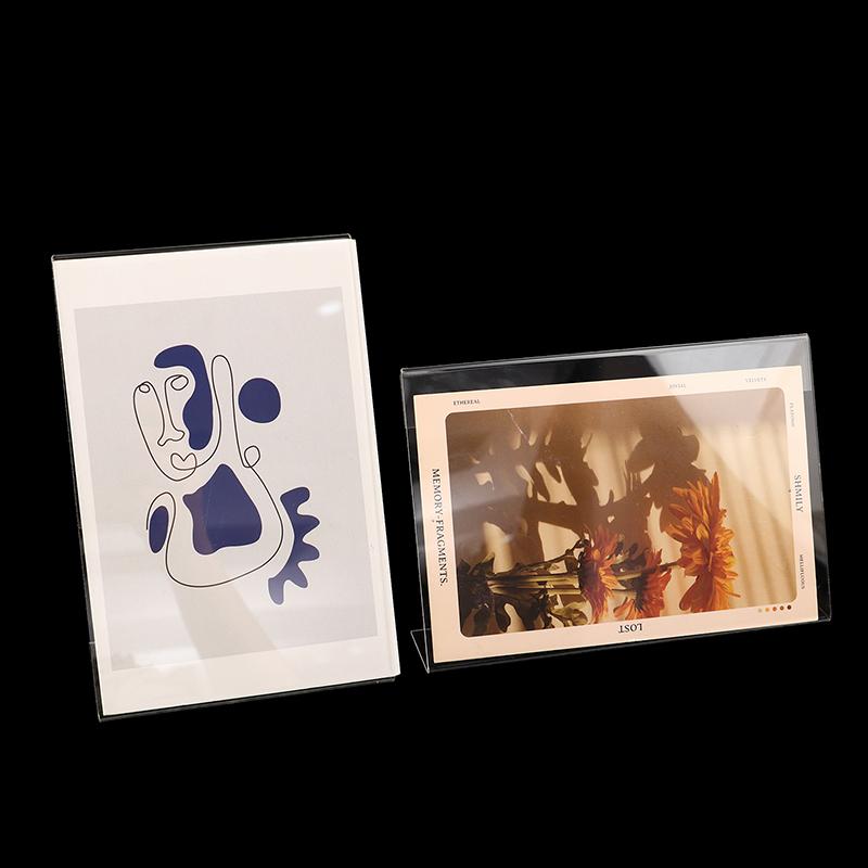 Acrylic Desktop Display Frame Table Card Sign Collection Photo Protection Holder Magnetic Album Postcard Souvenir Display Stand