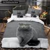 3D Cat King Queen Пододеяльник Kawaii Square British Shorthair Kitty Комплект постельного белья для взрослых с животными 2/3 шт. Полиэстеровый пододеяльник