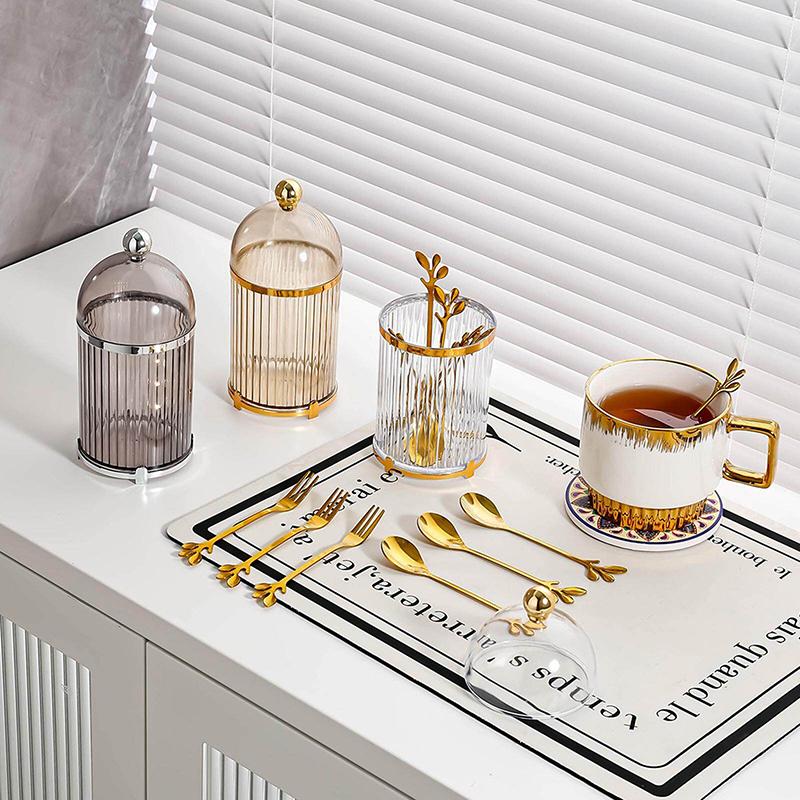 Канистра для хранения продуктов, современный держатель для кофейной ложки, десертной вилки для столовой, кухни, столешницы, организации столешницы