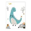 Alphabet and Number Wall Poster for Boys, Custom Name Canvas Painting, Colorful Dinosaur Print, Nursery Wall Art Picture, Kids R