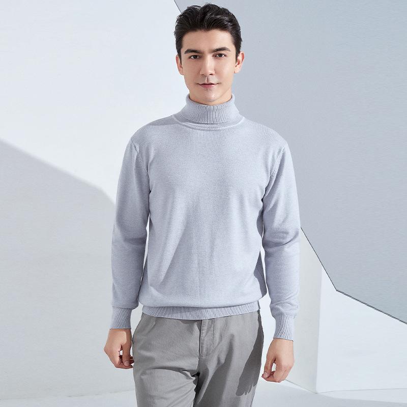 Мужской свитер крупной вязки с высоким воротником, свободный, утолщенный, повседневный, короткий, с застежкой, с длинными рукавами, базовый, верхний свитер