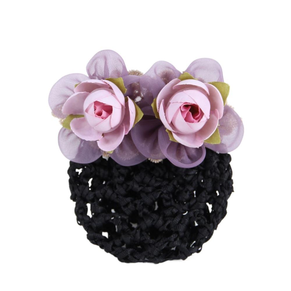 Цветочная заколка для волос Женская пружинная заколка для хвоста Заколка для волос Чехол для волос Сетка Корейский пучок Снуд для девочек