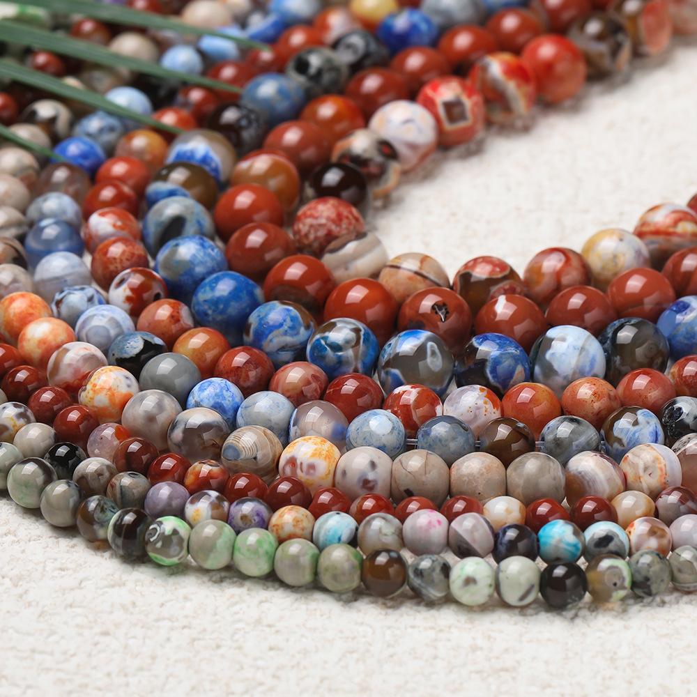 6/8/10 мм Натуральный камень Полуфабрикат Нанизанный