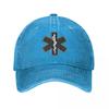 Vintage EMS Star Of Life Baseball Cap Men Women Distressed Cotton Snapback Hat Outdoor Activities Adjustable Fit Caps Hat