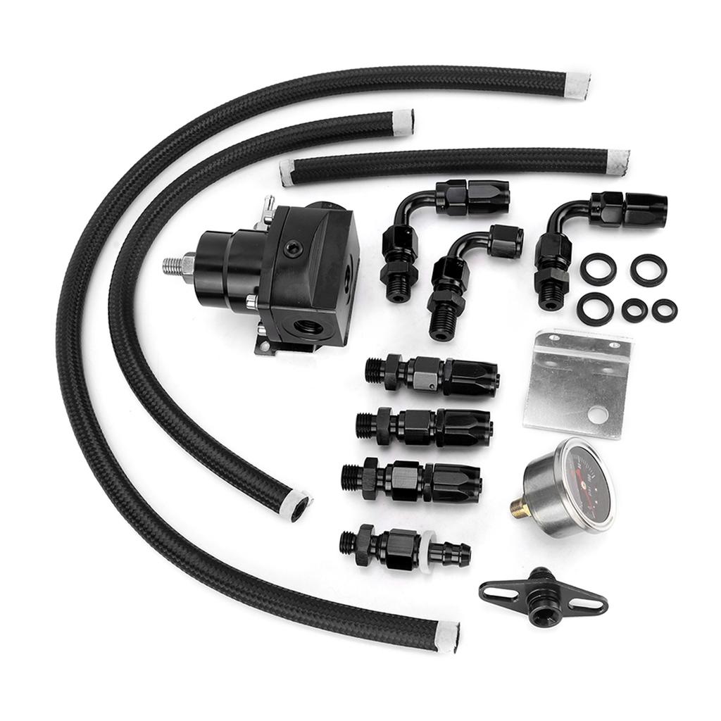 Universal Adjustable Fuel Pressure Regulator Fuel Pressure Regulator  Adjustable Car Fuel Pressure Regulator Kit W/Gauge 100PSI