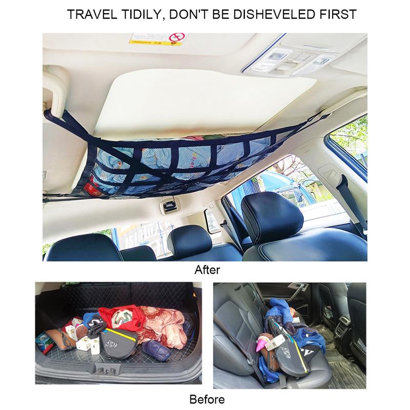 Потолок автомобиля, грузовая сетка, прочный несущий органайзер для хранения на крыше автомобиля, карманная сетка, автомобильные аксессуары для кемпинга, потолочное хранилище