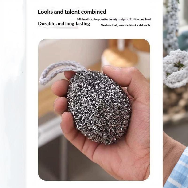 3/5 Pcs Hanging Encrypted Steel Wool Dishwashing Belt Stainless Steel Rope for Sink & Cookware Cleaning