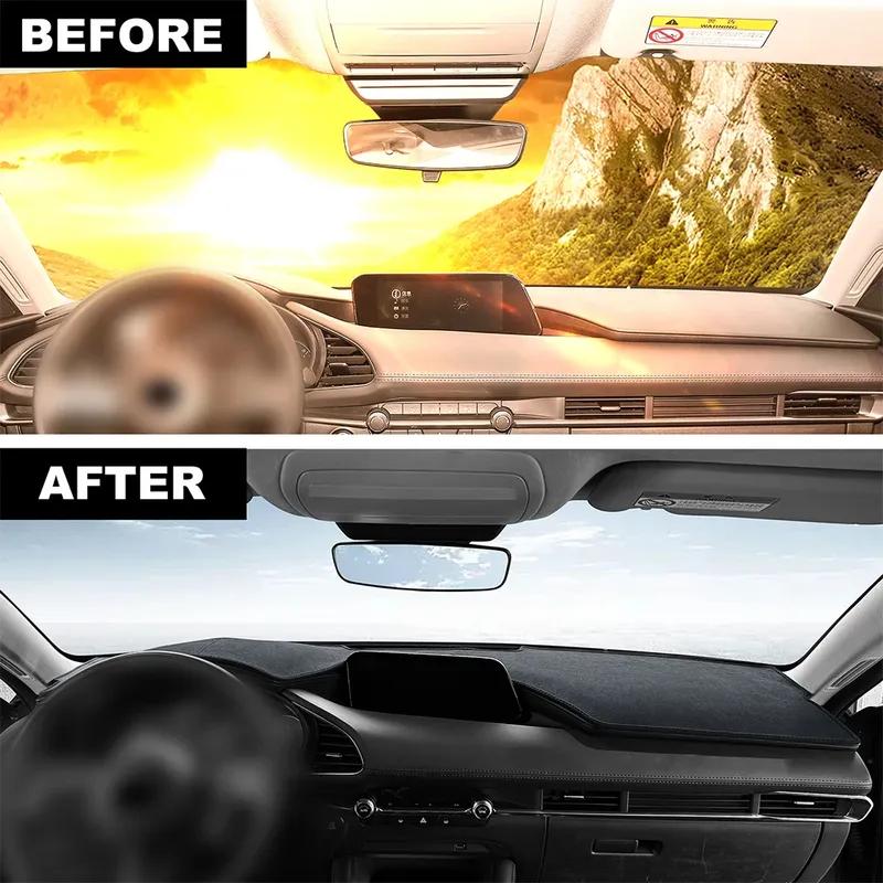 Flannel Dashmat Car Summer Sunshade Dashboard Mat For Mazda 3 Axela 2019 2020 2021 2022 2023 2024 2025 Carpet Pad Accessories