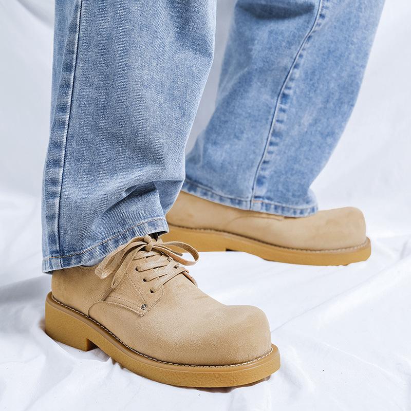 American Retro Derby Shoes Men's High Sense Mickey Big Head Shoes British Platform Leather Shoes Tide 14411-R