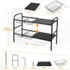 Under-sink storage rack, expandable under-bathroom storage, two-tier kitchen storage, easy assembly, space-saving, includes four storage baskets, W 53