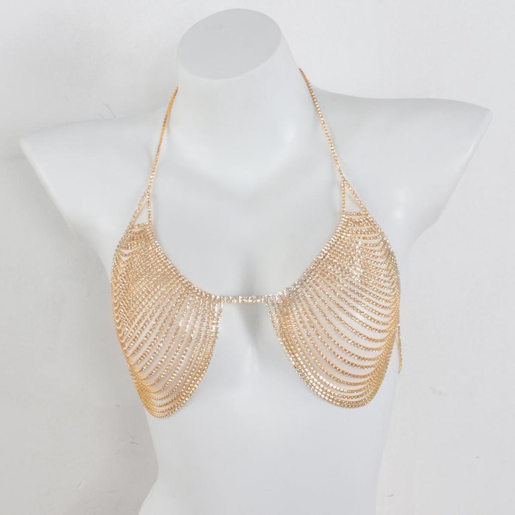 Cross-Border Rhinestone Bra & Body Chain Necklace Set for Party or Nightclub