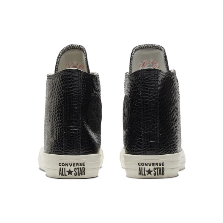 Converse Chuck Taylor All Star Кожаные Удобные Дышащие Нескользящие Прочные Высокие Кеды для Скейтбординга Женские Кроссовки Черные A04264C