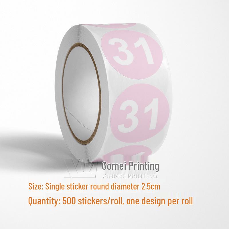 Самоклеящиеся круглые наклейки с номерами 1-33 – Цветные этикетки-идентификаторы в рулоне