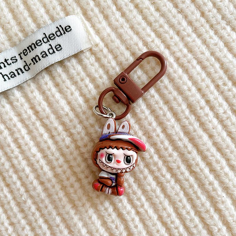 Cartoon Novelty Labubu Keychain Pendant Car Keychain For Women Girls Kawaii Exquisite Backpack Decoration Accessories Gifts