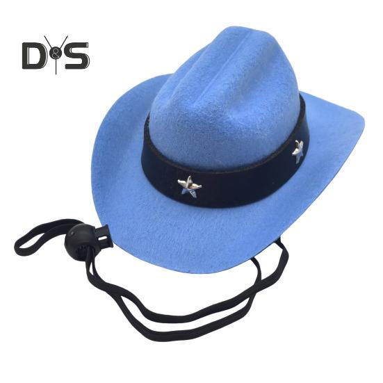 Шляпа ковбоя для питомца, регулируемый мини-костюм ковбоя с ремешком на подбородке для вечеринок на Хэллоуин, Рождество