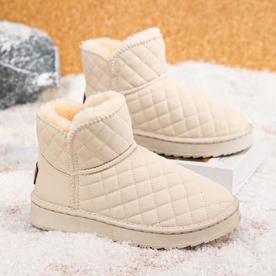 Высокие зимние ботинки для женщин, теплая плюшевая зимняя хлопковая обувь, уличные ботинки без застежек, повседневная обувь на толстой подошве и платформе