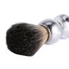 Fashionable Men's Shaving Brush for Facial Cleansing. Faux Badger Hair and Silver Plastic Handle
