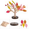 Wood Building Blocks Tree Set DIY Puzzle 3D Wooden Assembled Toys (Yellow Leaf)
