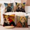 Anime -F-Fullmetal Alchemist Cushion Cover Inches Farmhouse Decor Home Throw Pillow Covers For Couch Decorations