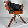 Retro Camera Handmade with Wooden Tripod Vintage Style Brown Wooden Camera Tabletop