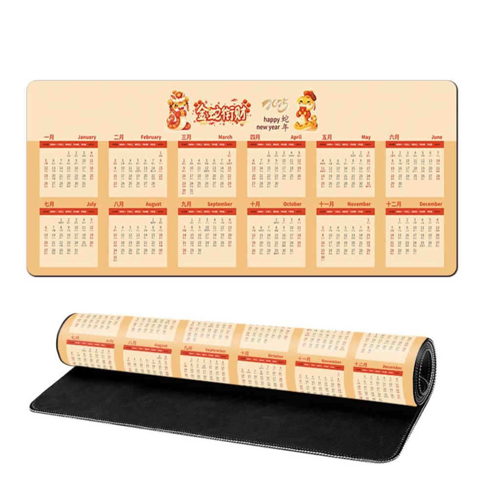 Creative 2026 Calendar Mouse Pad Smooth 80x30cm 90x40cm Gaming Mouse Pad Stitched Edge New Year Gift Keyboard Mats