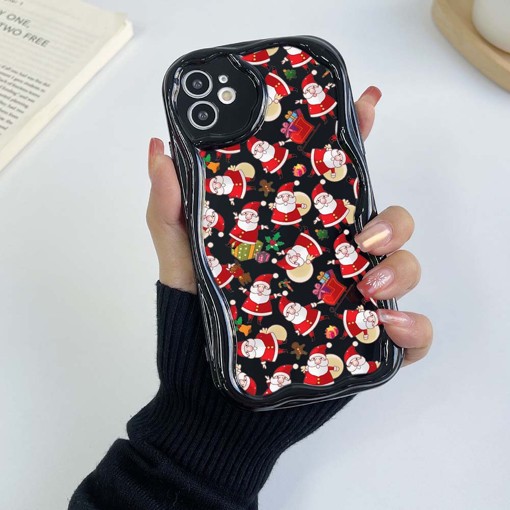 Samsung A24 для iPhone 15 14 Xiaomi Poco X5 Redmi 13c 12C Чехлы для телефонов Huawei Honor 90 A23 Эксклюзивный кремовый чехол с Дедом Морозом и Новым годом Мягкий чехол