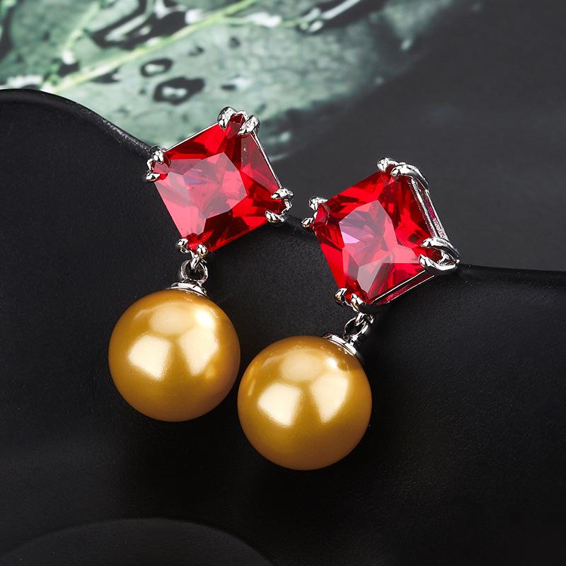 Осенние и зимние новые ювелирные изделия серьги S925 серебряные игольчатые цветные жемчужные серьги ретро темперамент универсальные высококачественные женские модные