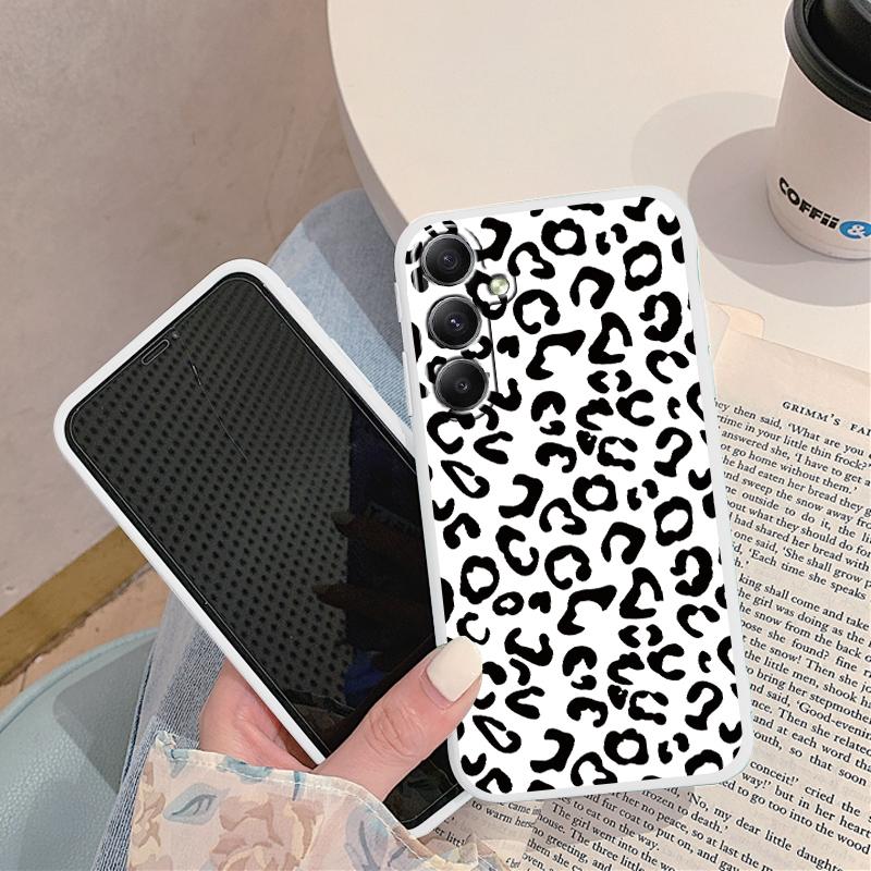 Мягкий силиконовый чехол с леопардовым узором для Xiaomi Redmi Note 13 Pro Samsung A55 M35 S24 iPhone Huawei Honor Realme Camera Защитный противоударный чехол