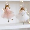 2pcs Soft Wings Angel Girl Pendant Plush Xmas Tree Pendant  Hotel Office Decor