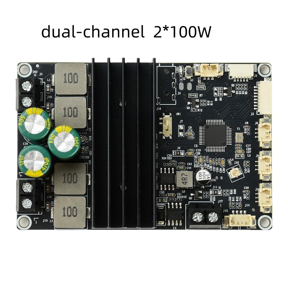 Плата усилителя мощности Bluetooth DC 9-30V двухканальная высокое качество звука 2x100 Вт поддерживает частичное приложение моно 100 Вт Звуковой модуль