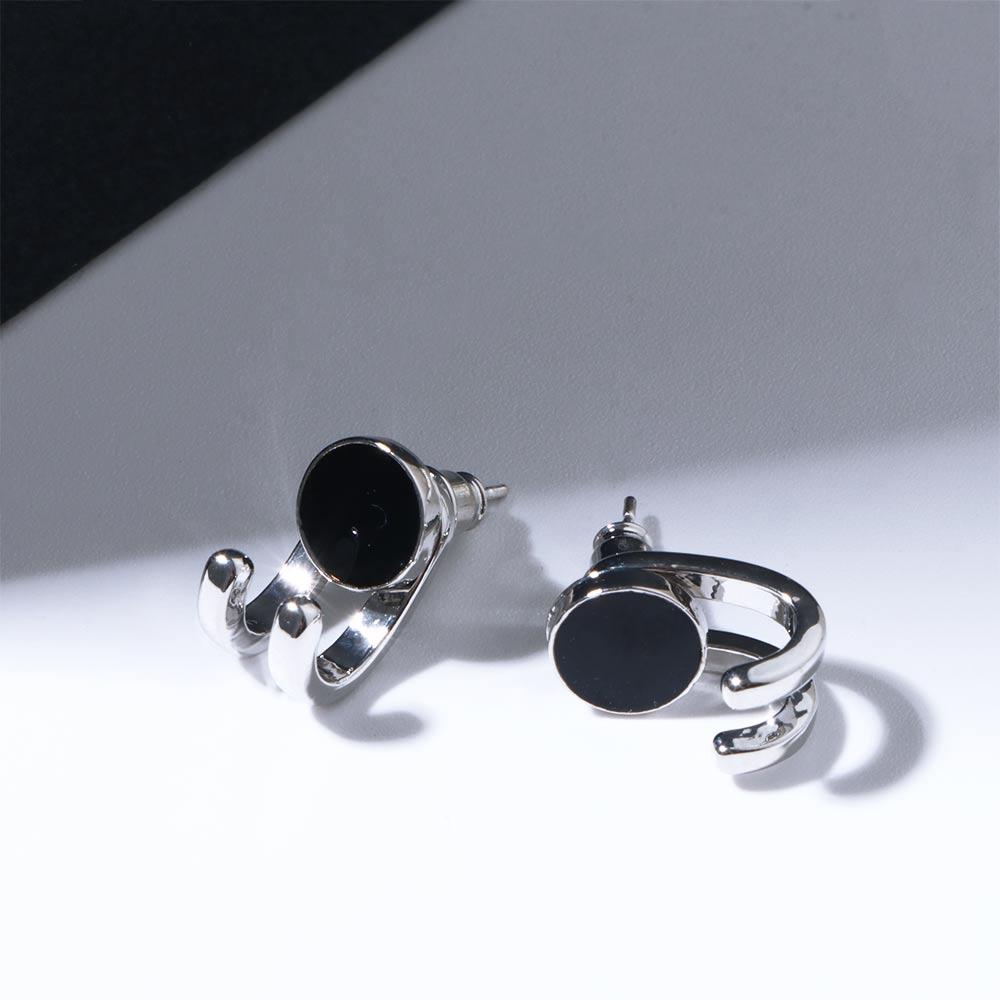 Metal 925 Silver Needle Black Onyx New Claw Fashion Jewelry MeStud Earrings Punk Earrings Ear Studs