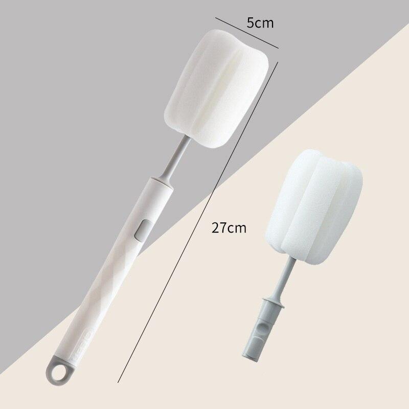 Сменная пластиковая губка для чашек с длинной ручкой для очистки щетки для стеклянных бутылок без тупиков