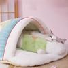 Cat Nest In Winter Warm Semi-enclosed Cushion In Winter Cushion Cat Bed Kitten Quilt Pet Sleeping Bag