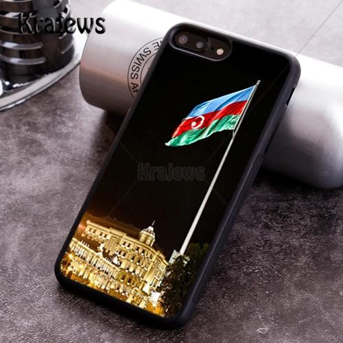 Krajews Чехол для телефона с флагом Азербайджана Для iPhone 17 Air 16 15 14 11 12 13 Pro MAX Plus защитный корпус