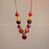 Винтажное деревянное янтарное ожерелье-подвеска из смолы особой формы с бусинами, женское, на кожаном шнурке, в этническом стиле, длинная цепочка для свитера