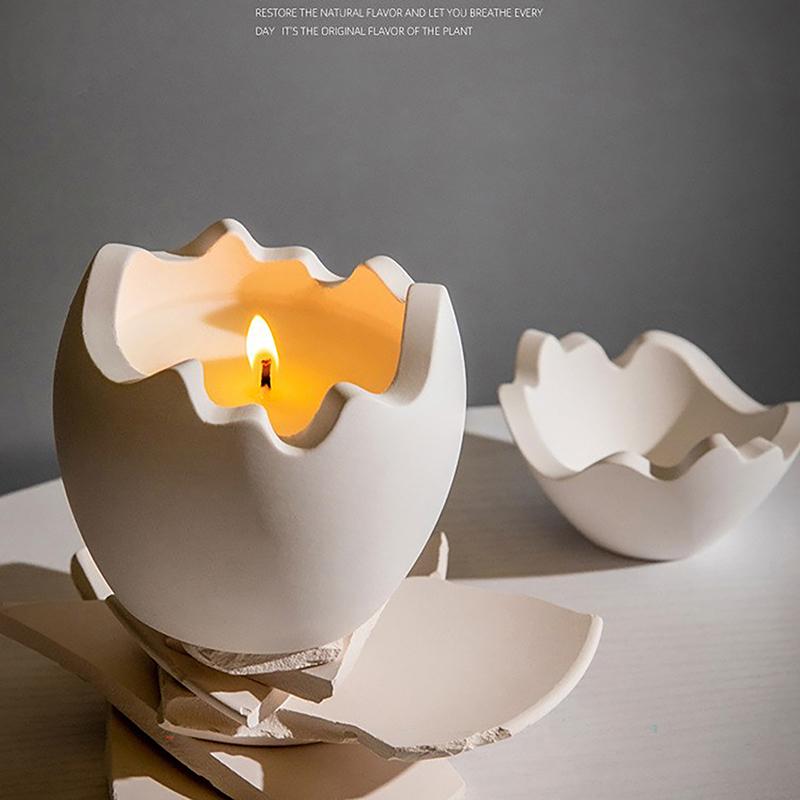 Egg Shape Candle Jar Mold Storage Box Silicone Mold With Lid Egg Candle Cup Gypsum Dripping Mold Craft Making Molds Decoration