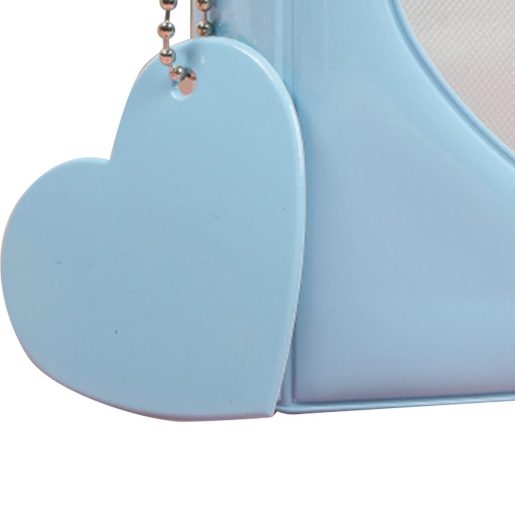Pockets Photo Album Hollow Heart Cover DIY Making 3in Single Compartment PVC Pure Color Simple Style Picture Book Blue