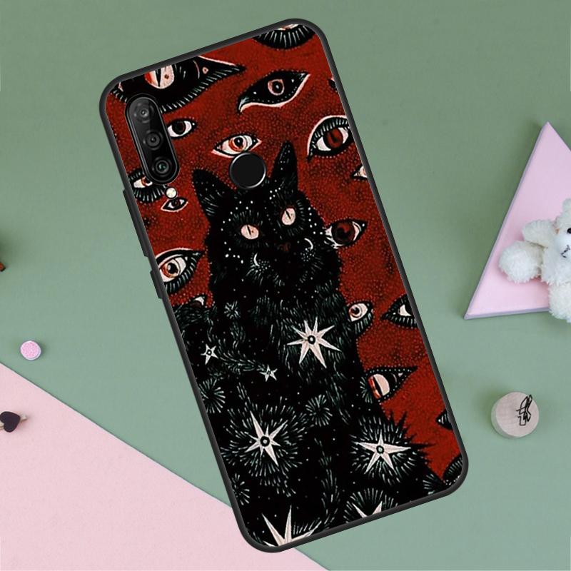 Death Tarot Cat For Huawei P30 P40 Lite P60 Pro Nova 7i 8i 11i 12i 12s 10 9 SE Y90 Y60 Y70 Y72 Y61 Y91 Case