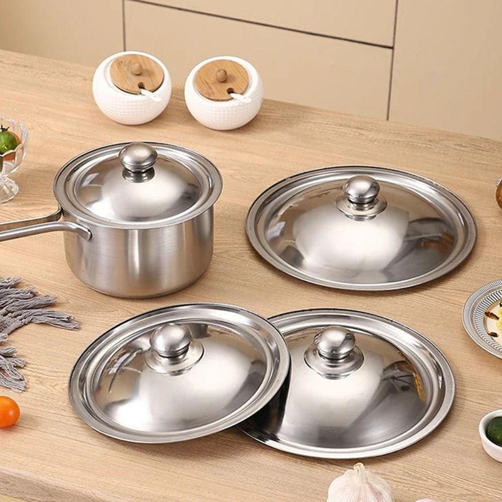 Stainless Steel Wok Pot Lid 28-42cm Kitchen Food Lid New Bowl Cover Restaurant Kitchenware